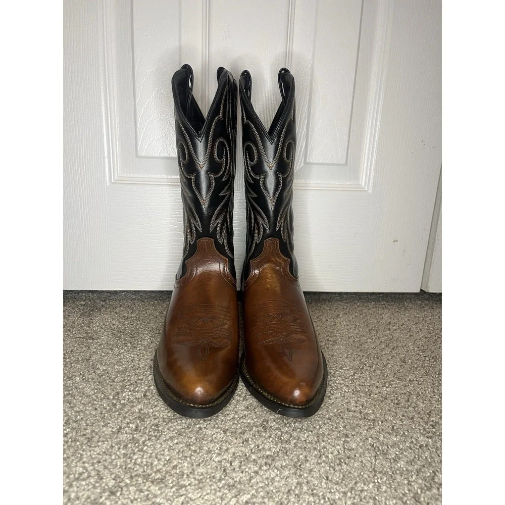 Laredo Boots‎ Nashville Western Cowboy Peanut Leather 28-2464 Mens Size 9.5D - Picture 2 of 6